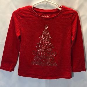 Jumping Beans 3T Merry Christmas tee Red with silver tree
